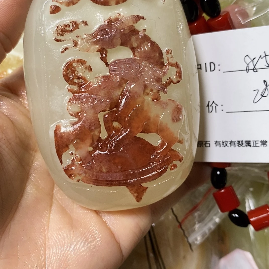 石材用****3古青石手把件