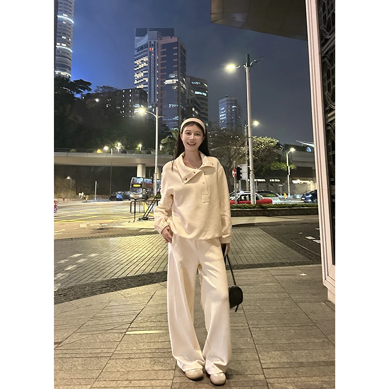 EKOOL「春装首发」立领套头卫衣套装女春秋休闲长裤子韩版两件套