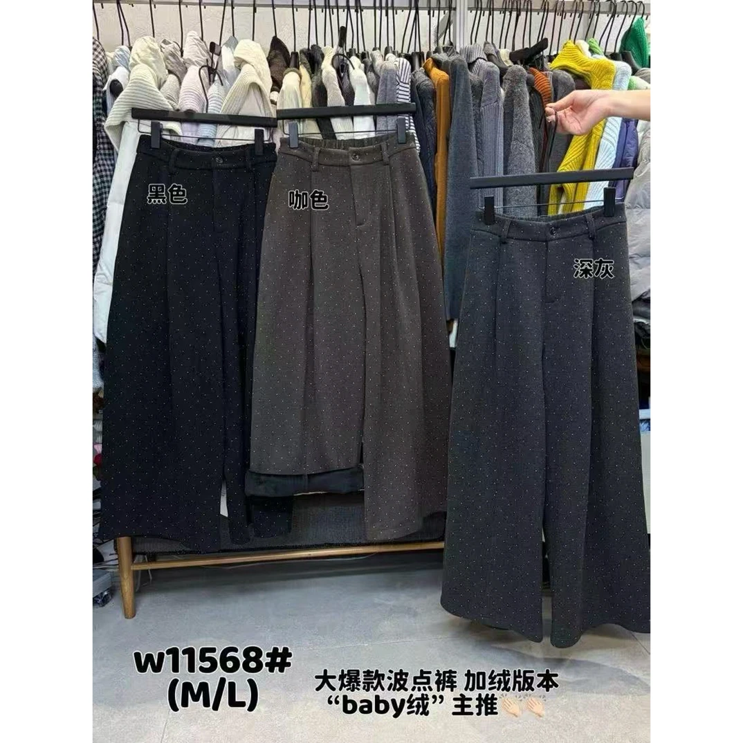 VI@11568 韩系日常百毛呢加绒加厚波点裤（m裤长98左右）11-9