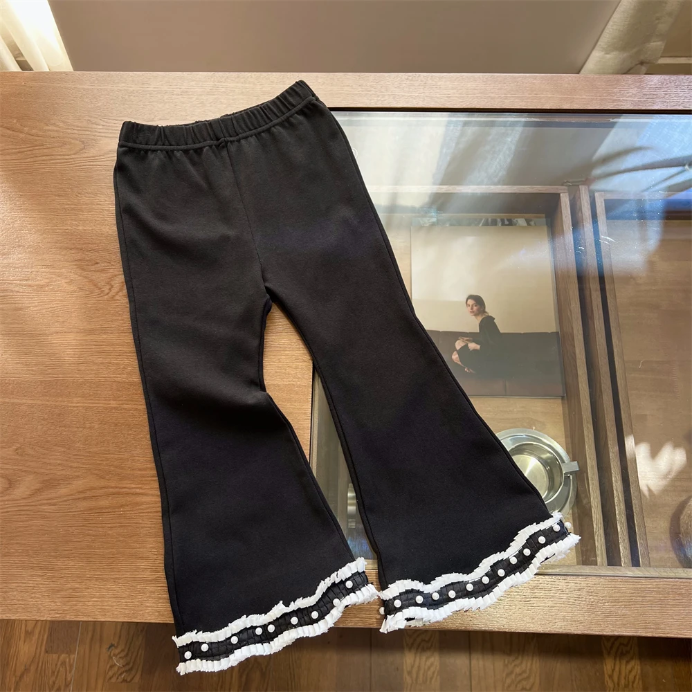 现货【西露】夏季女童长裤3682女宝时尚洋气休闲百搭小香风微喇裤