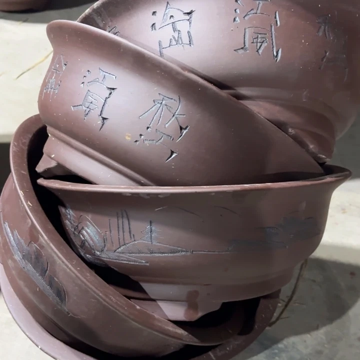 紫砂花盆100-5。 33-14。