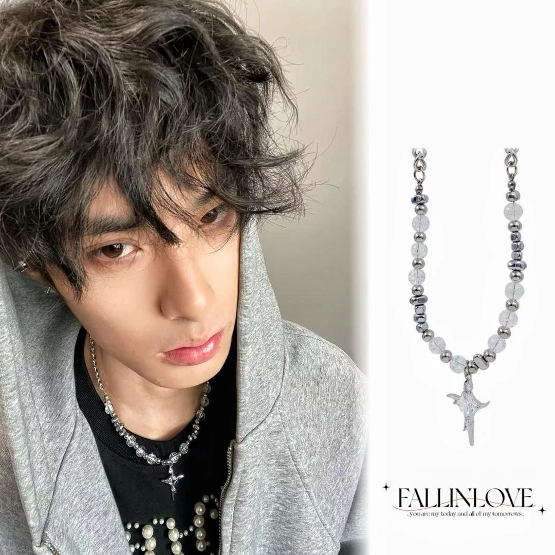 钛钢项链 [万花冰镜]高级轻奢锁骨链男女小众情侣吊坠配饰