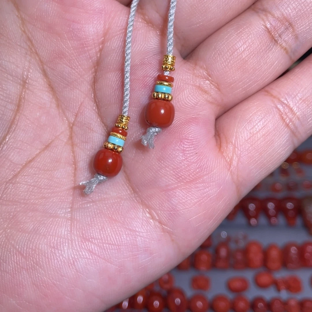 金***人银S925镶嵌弟子珠南红玛瑙