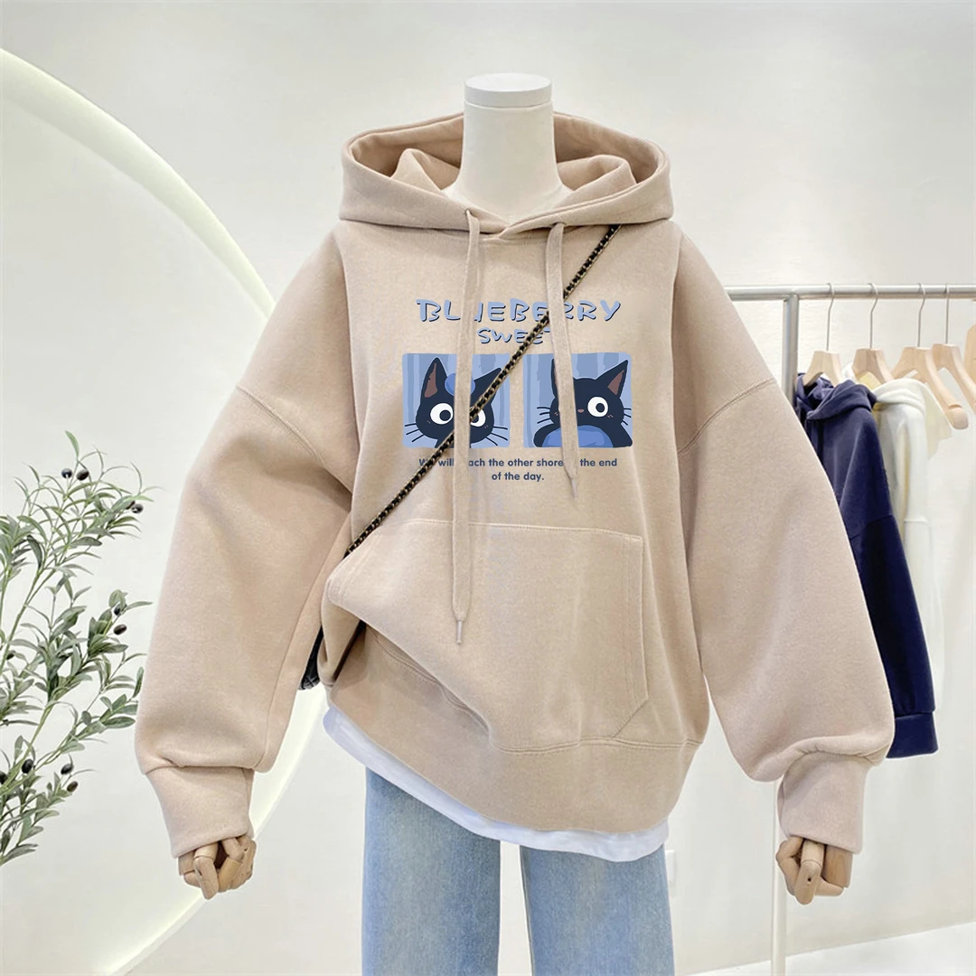 胖mm连帽卫衣女秋冬季宽松大码女装设计感休闲显瘦小个子外套上衣