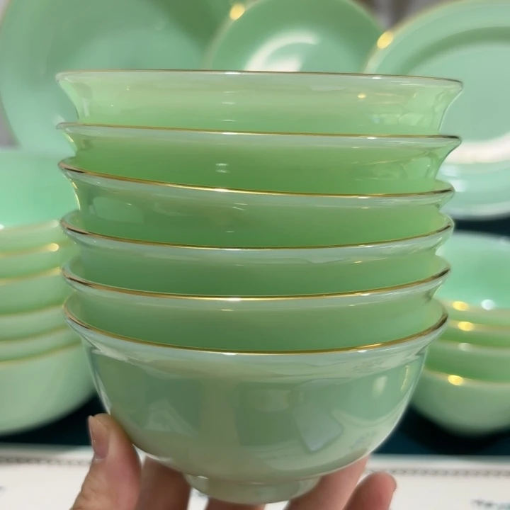 硬质细瓷景德镇陶瓷玉瓷4.5寸6个