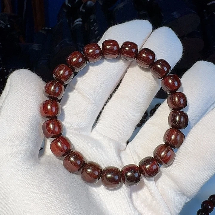 小叶紫檀手串/手链玉*缘超精工高油性黑飘红日本三味线琴料