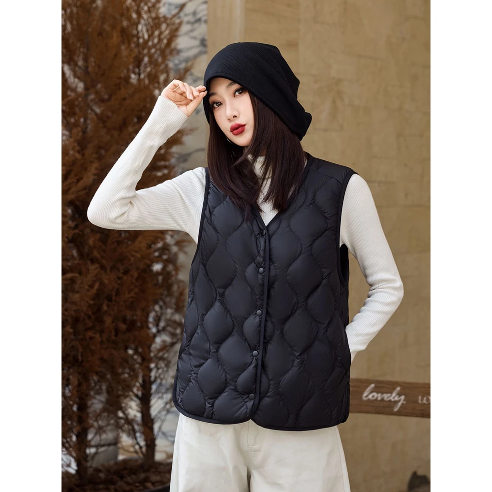 87006短款新款2025年洋气显瘦白鸭绒羽绒马甲