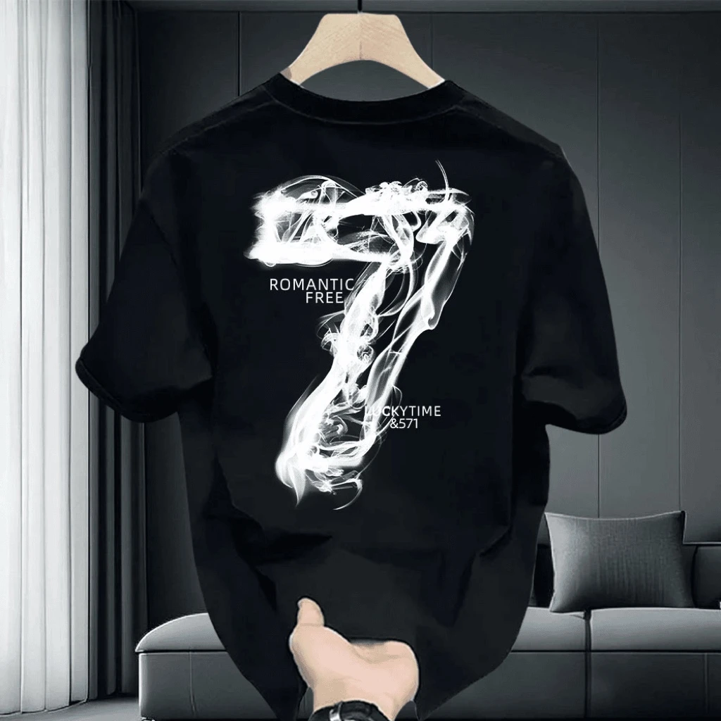 夏季港风个性小众宽松百搭男女情侣圆领纯棉短袖T恤潮流复古印花