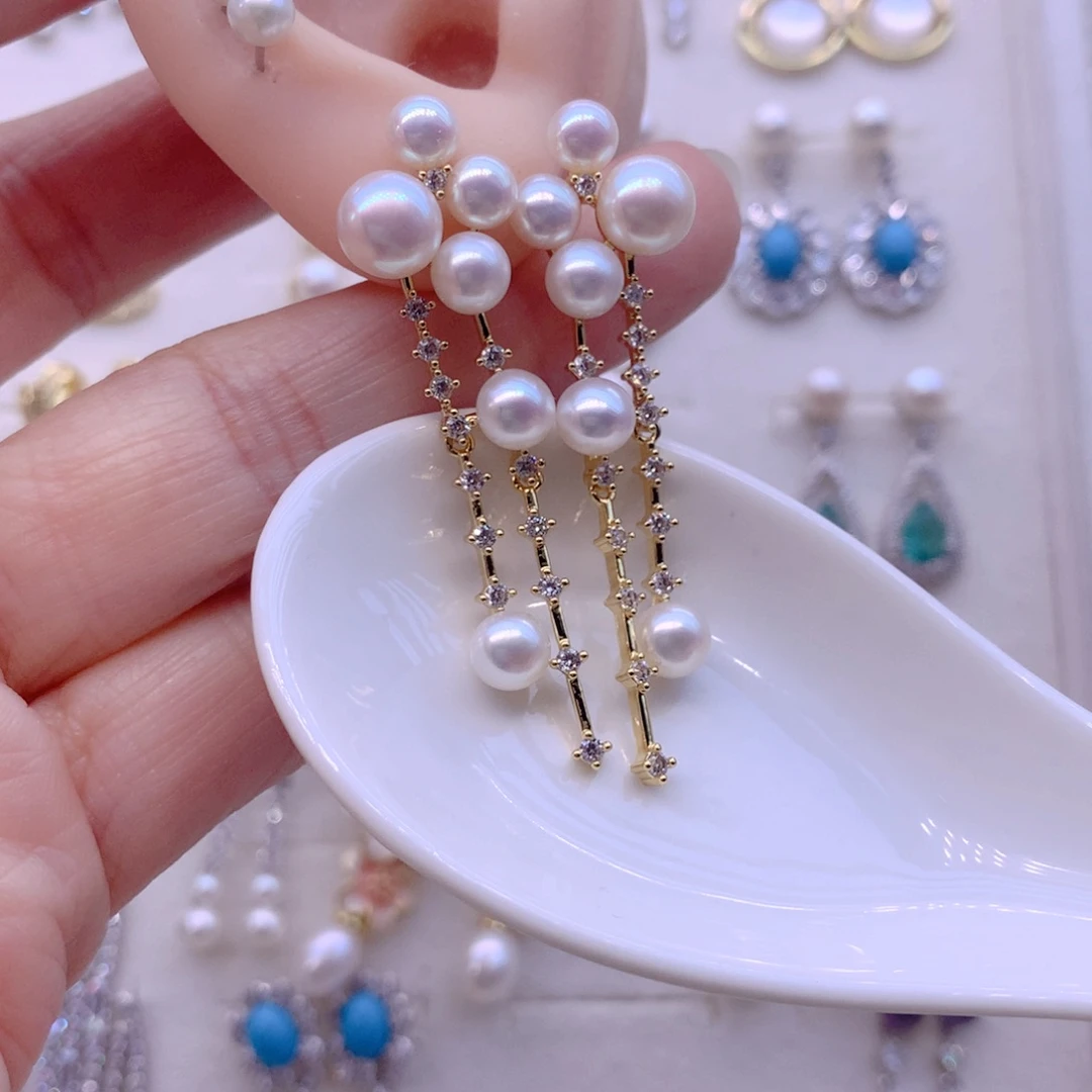 淡水珍珠合金耳饰