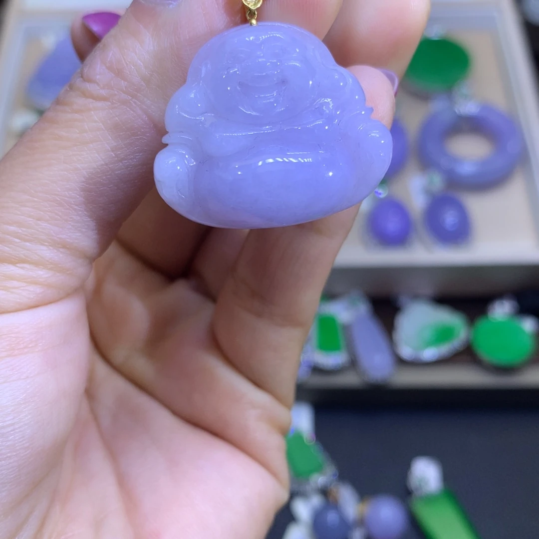 翡翠耳饰18K金镶嵌翡翠