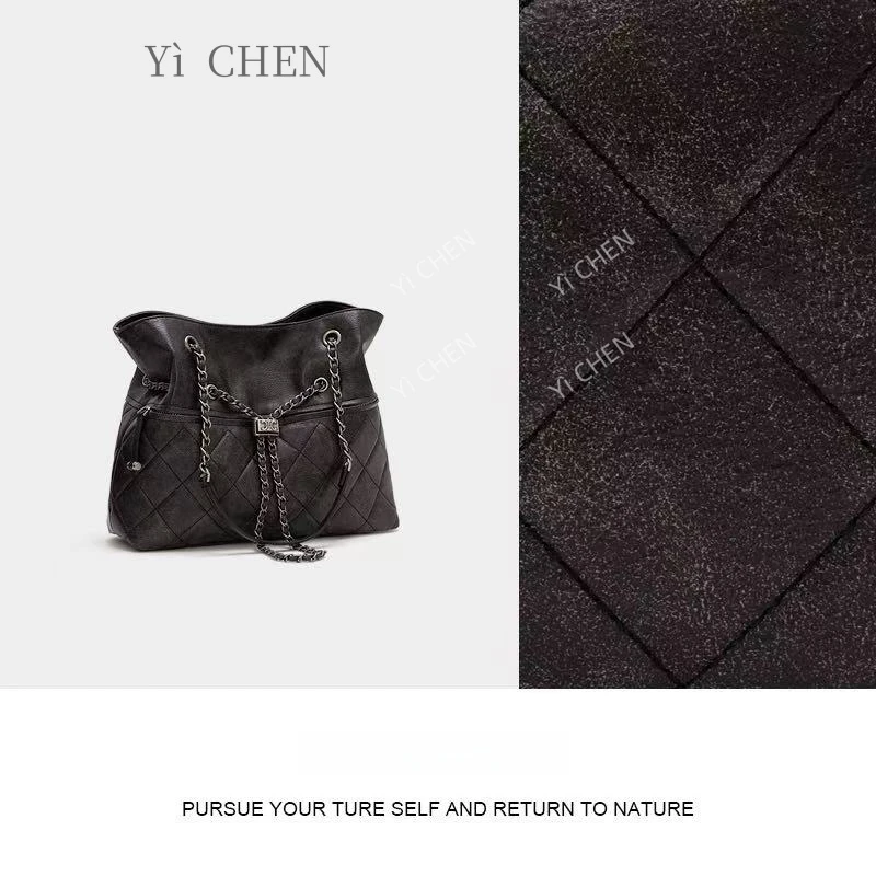 【Yì CHEN】ZT-95032-游牧复古黑简约时尚女士新款轻奢单肩斜跨包