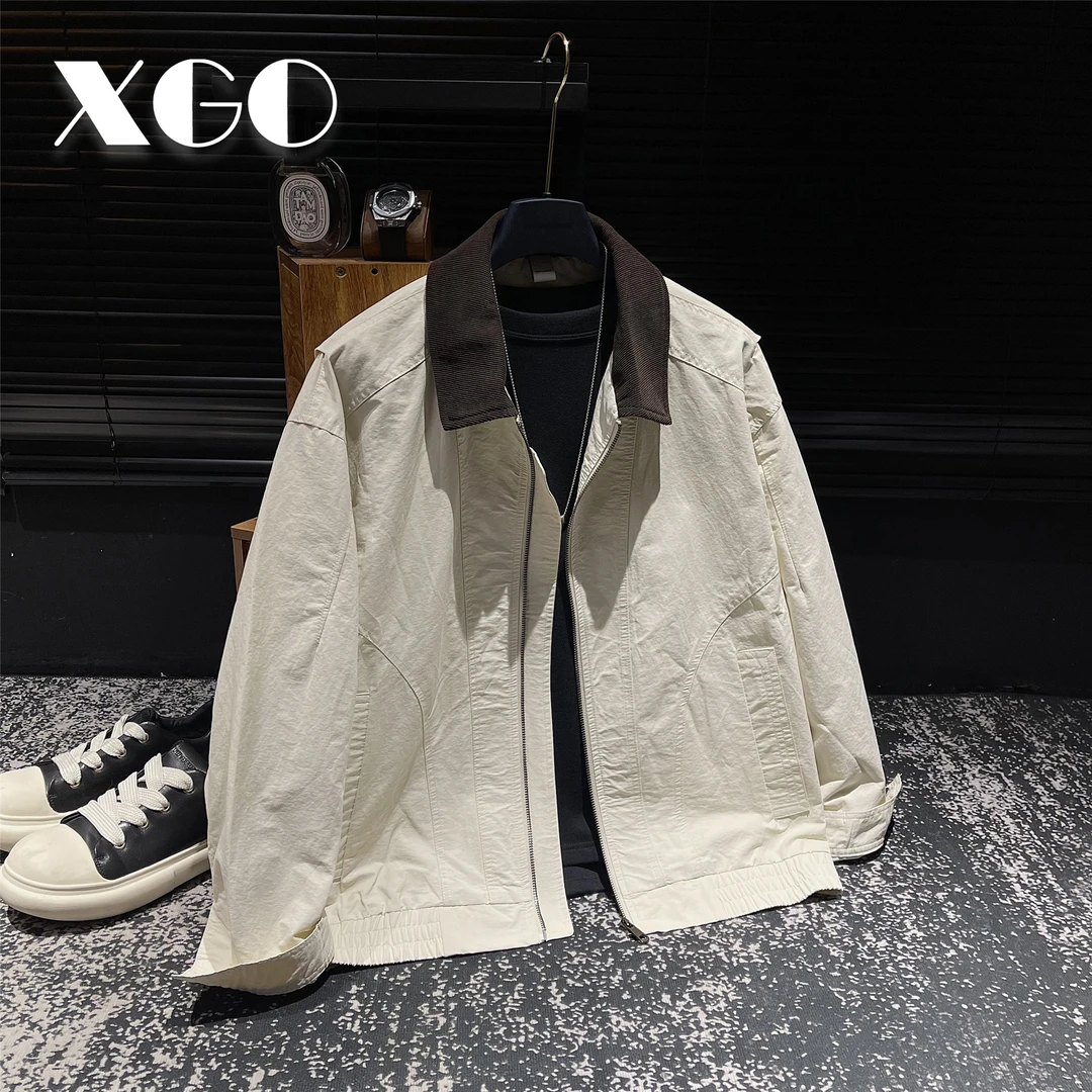 【XGORAD】春季新款原创高定设计痞帅冲锋衣撞色翻领夹克外套男士