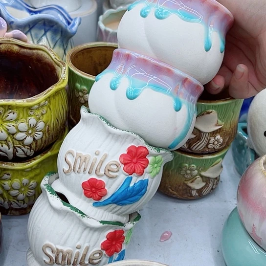 多肉绿植陶瓷花盆9.9包邮