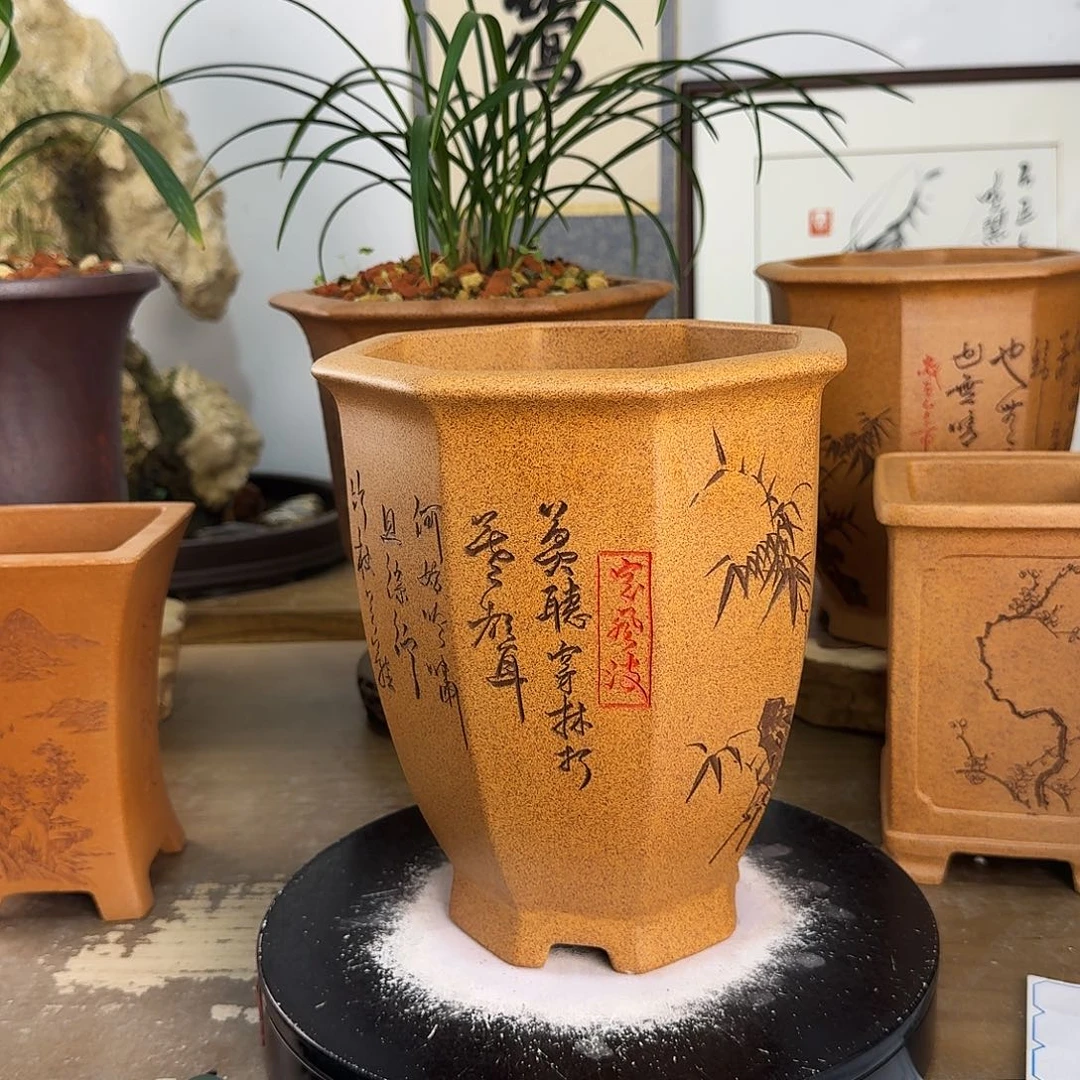 可***甜紫砂花盆紫砂花盆