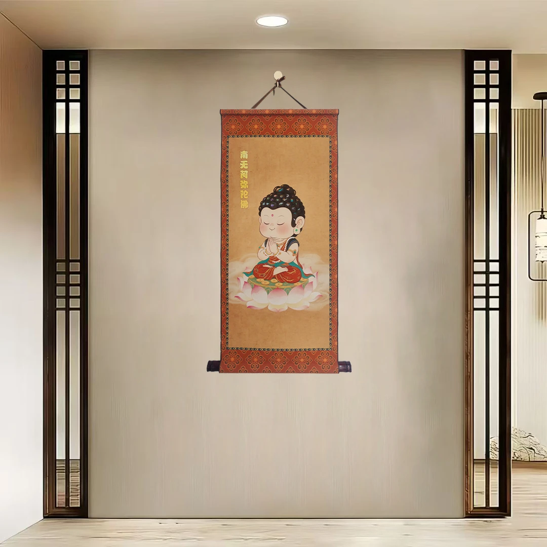 {宝宝佛}现代简约卷轴轴装饰画办公室家居装饰画