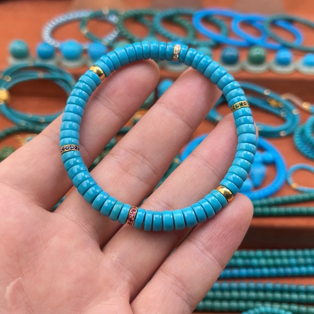 绿松石18K金镶嵌珠宝奇石