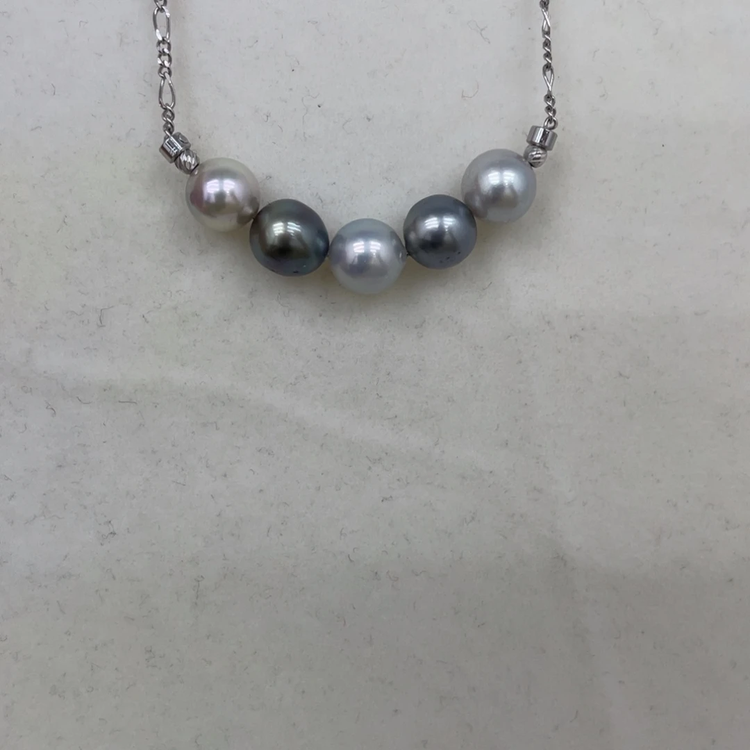 海水珍珠套链银S925镶嵌