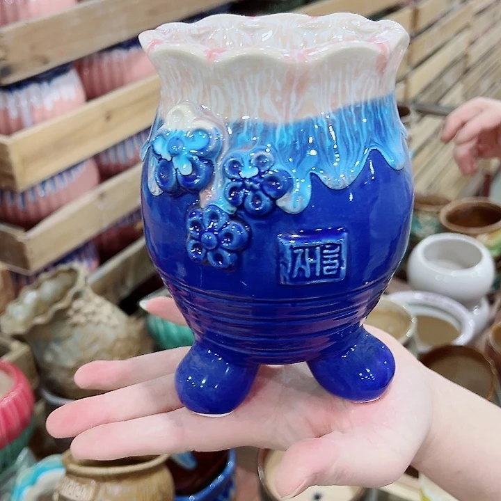 有孔，凑单福利满10元发货陶瓷多肉花盆！
