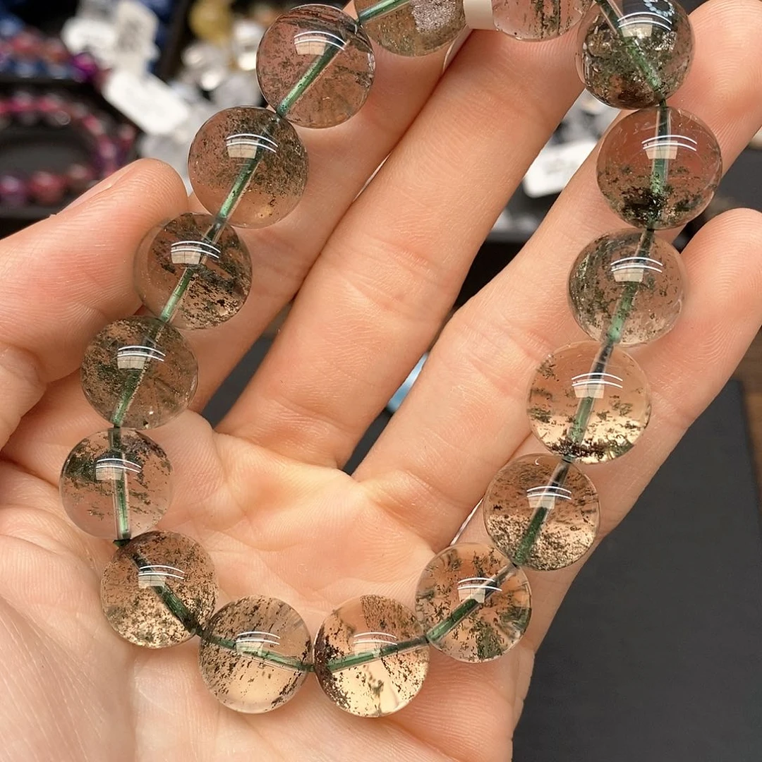 水晶手链未镶嵌9绿幽灵13mm