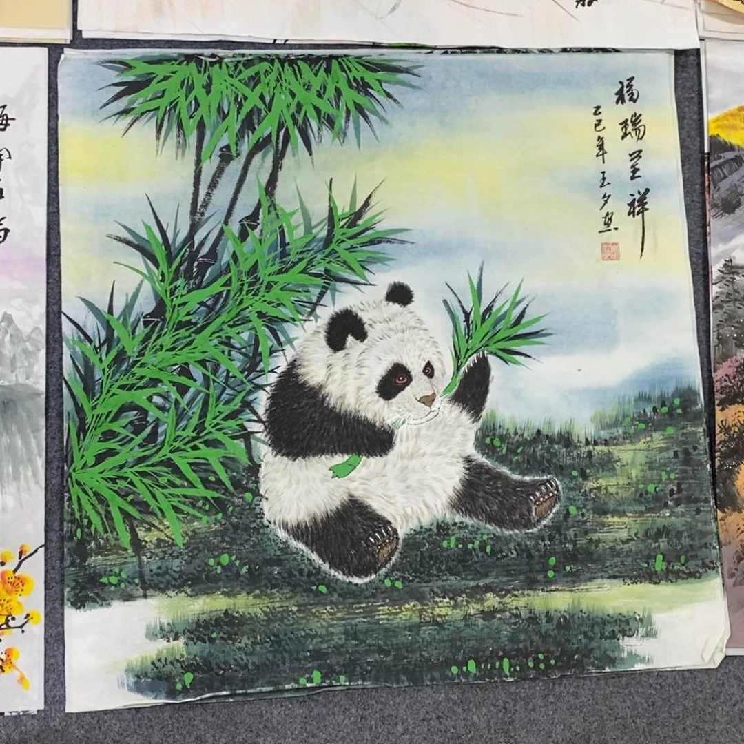 国画尺寸70✖️70精品斗方手绘画