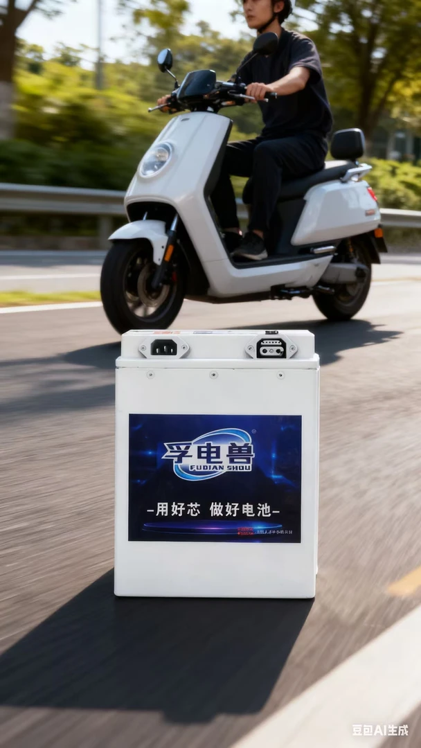 白色48V50磷酸铁锂两轮车专用蓄电池