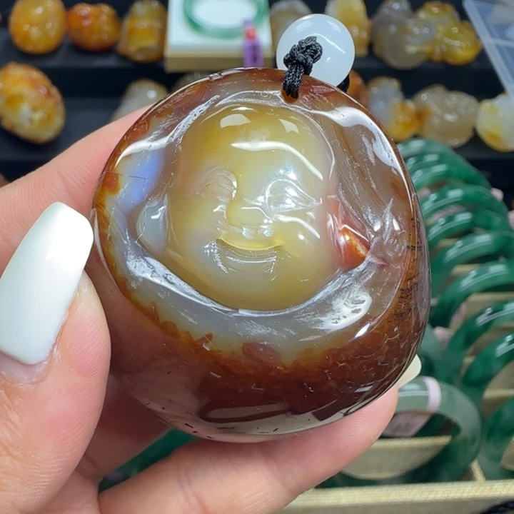 玛瑙/玉髓合金手把件