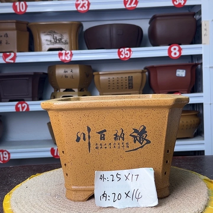 紫砂花盆蛇年大吉