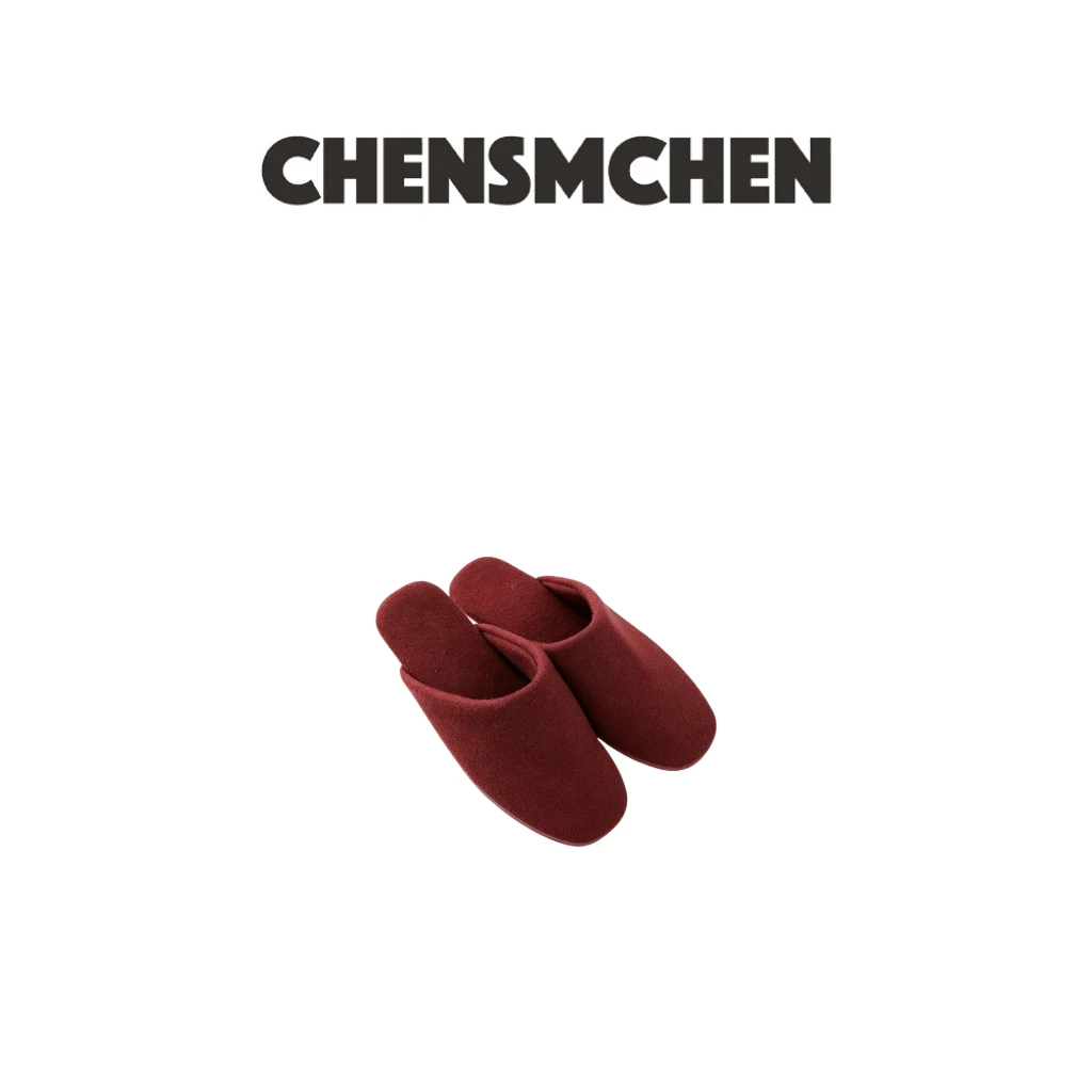 CHENSMCHEN  居家秋冬款亲肤毛呢简约纯色拖鞋