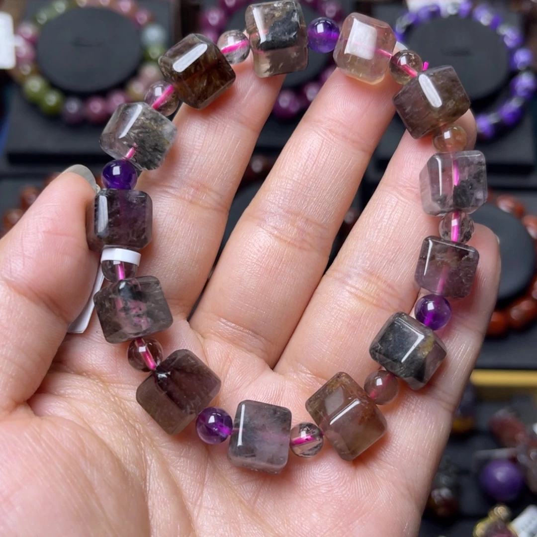 手链水晶未镶嵌老料极光方糖