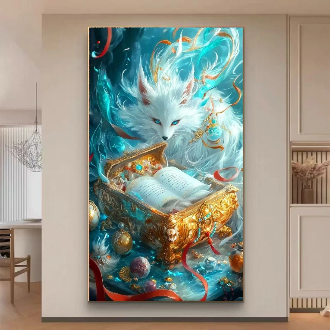 定制十字绣原创版权银狐大格60*90没绣的f2598