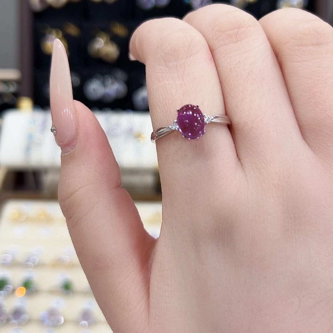 L****水晶戒指银S925镶嵌