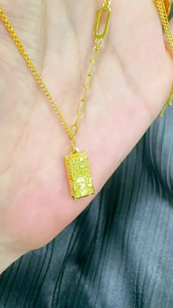 合金项链 福利款小方砖套链（一立金沙）