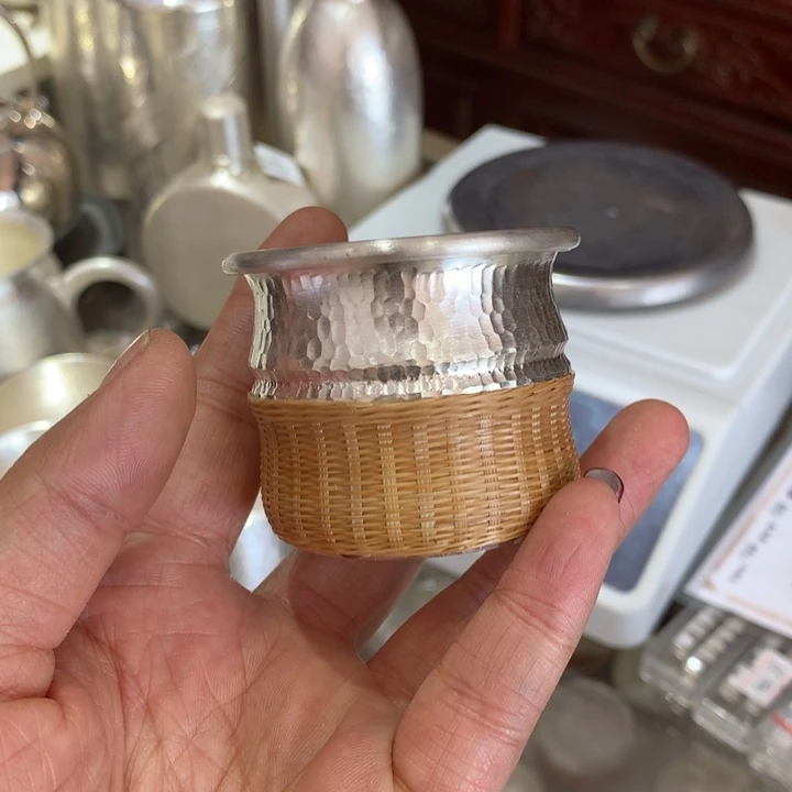 大****舍足银999竹编茶杯60容量