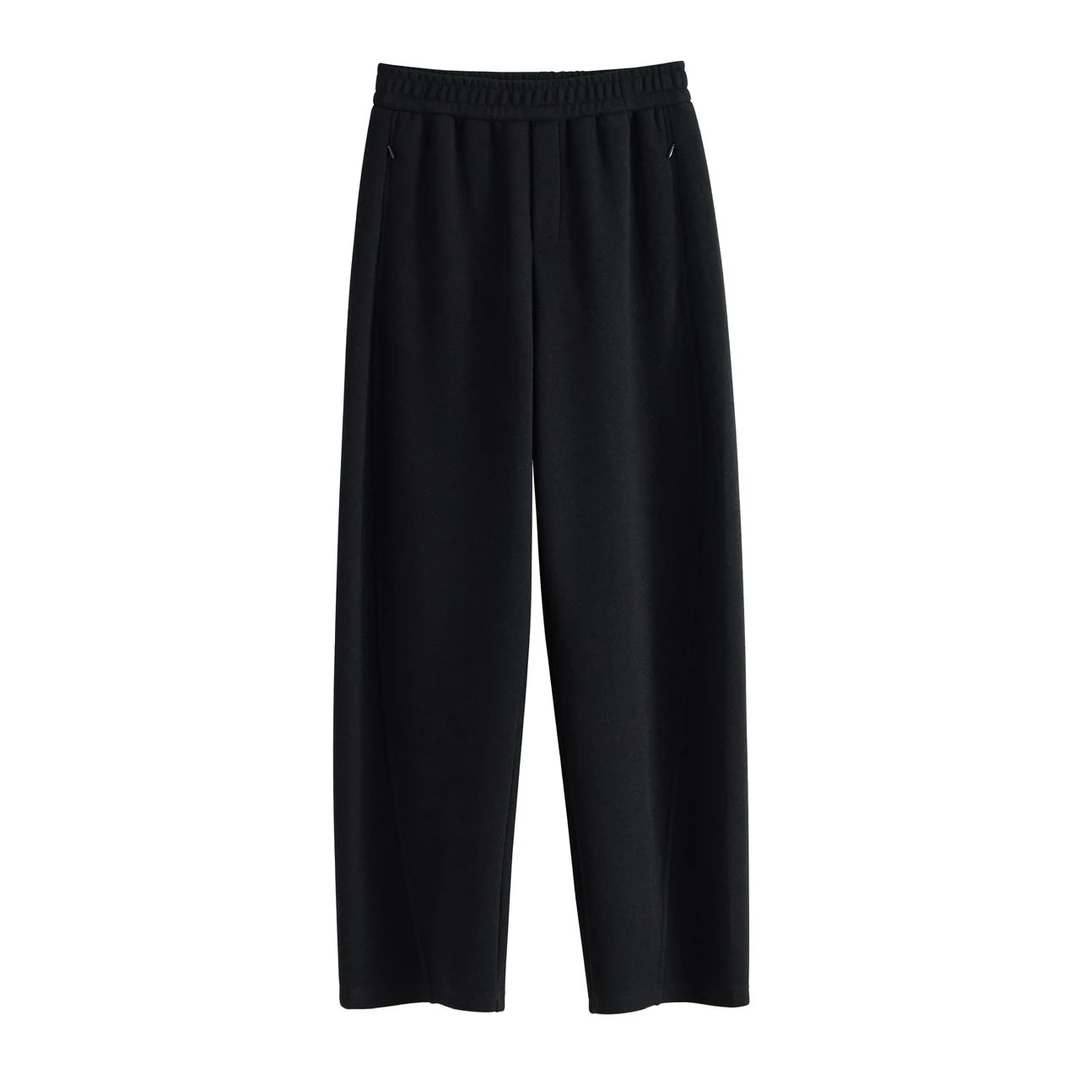 秋冬休闲裤女羊毛垂感弯刀裤