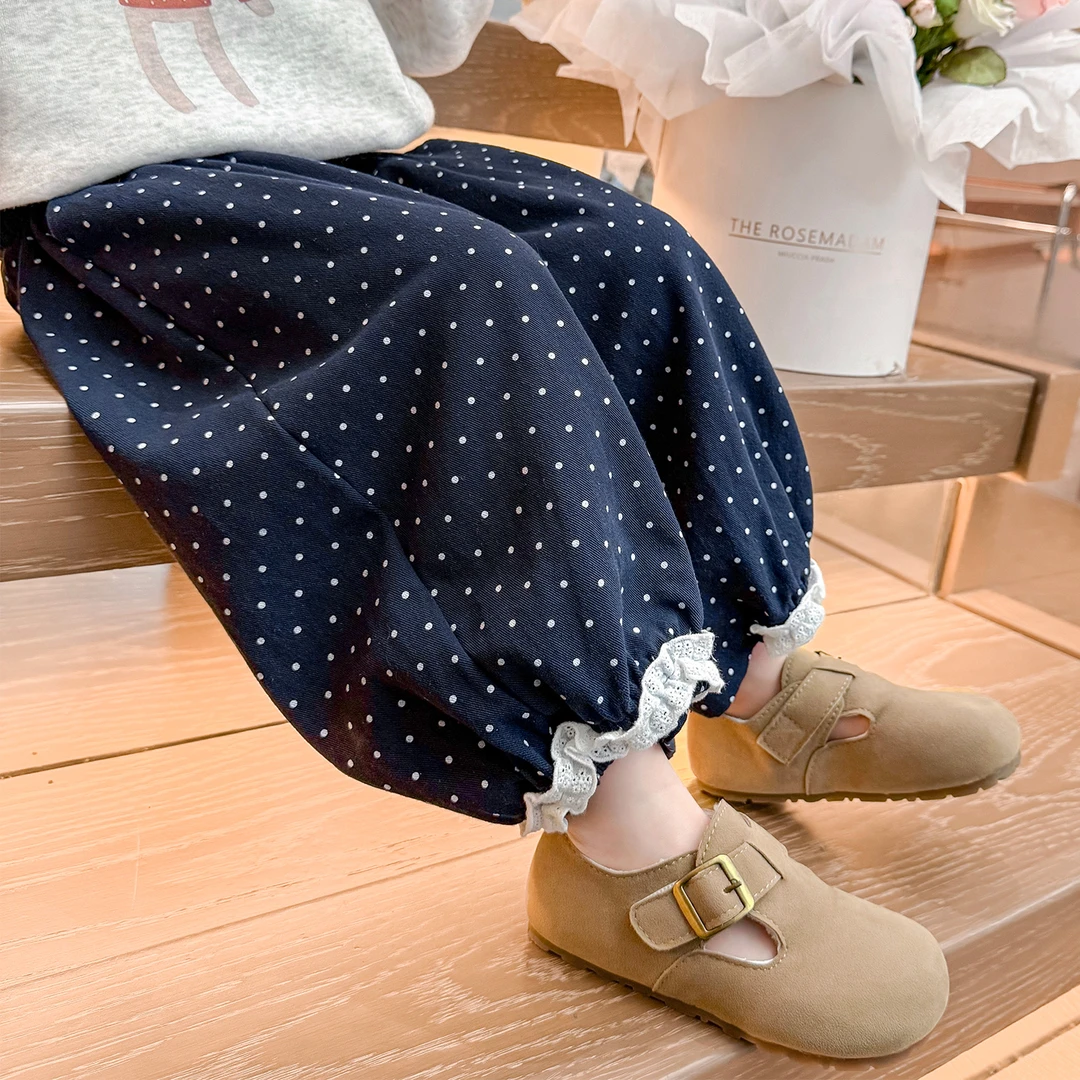 女童裤子洋气儿童波点灯笼裤子宽松女宝宝休闲裤小女孩春秋装新款