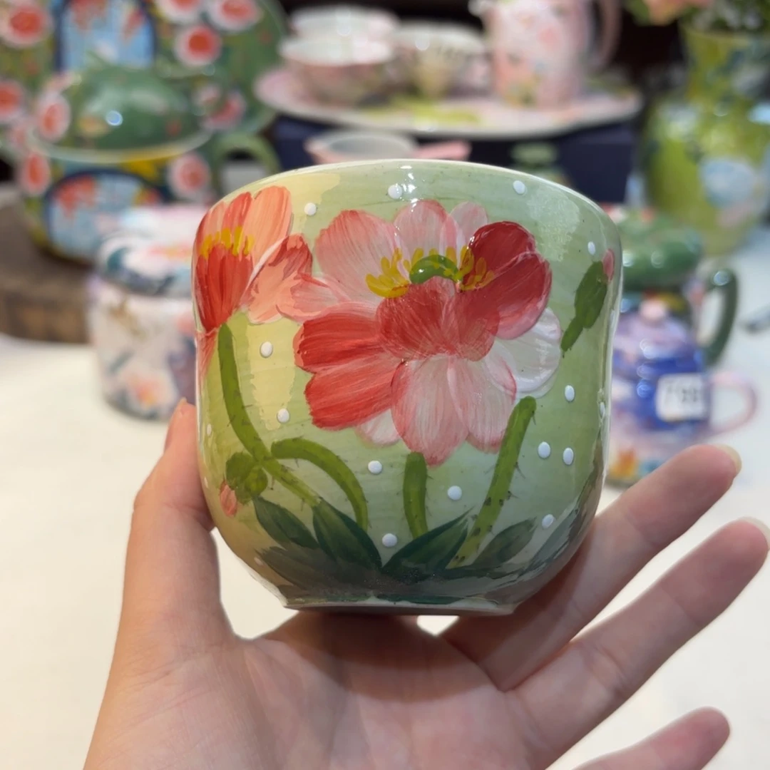 景德镇手绘高温釉下彩陶瓷茶具