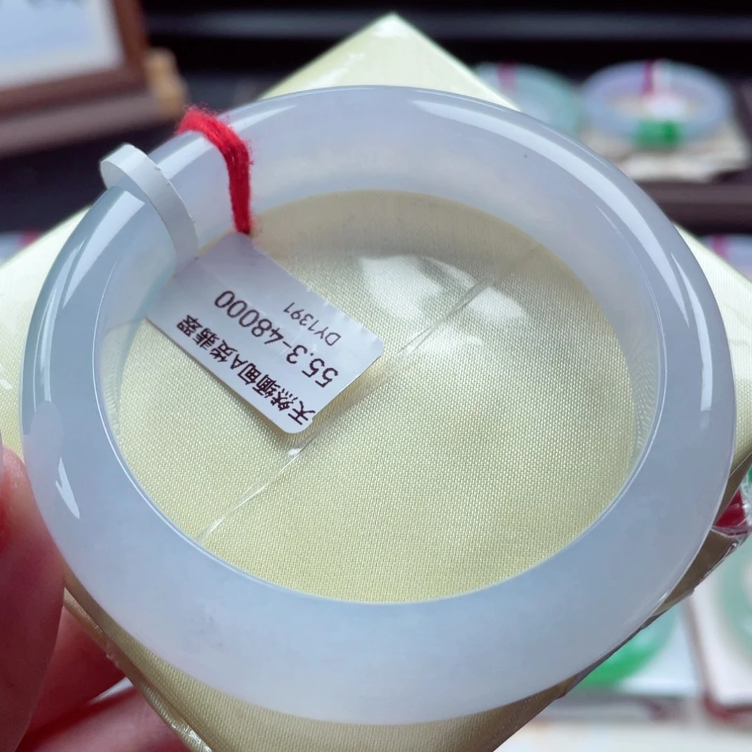 翡翠手镯未镶嵌55.1高贵紫 冰莹剔透起光感 中万天花板 3