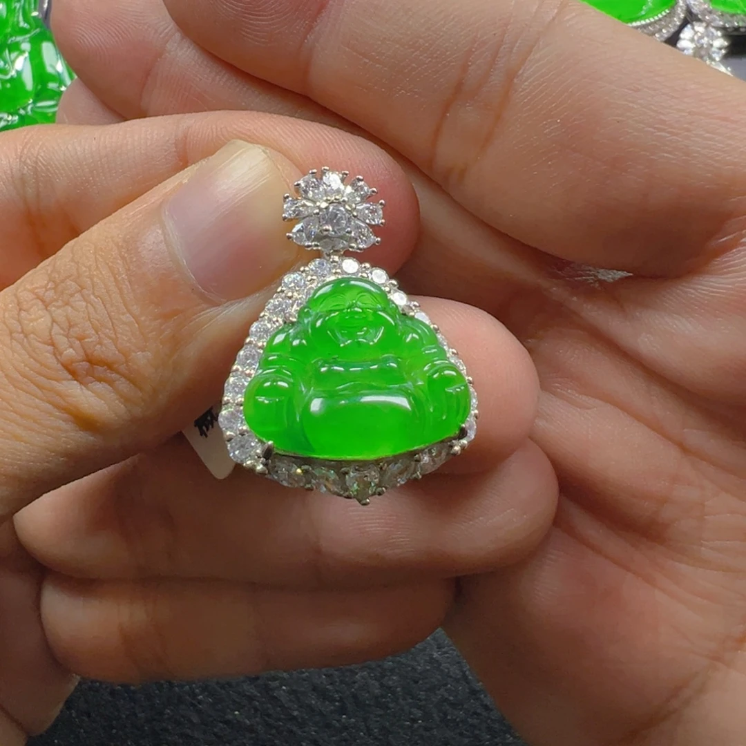 翡翠银S925镶嵌颈饰