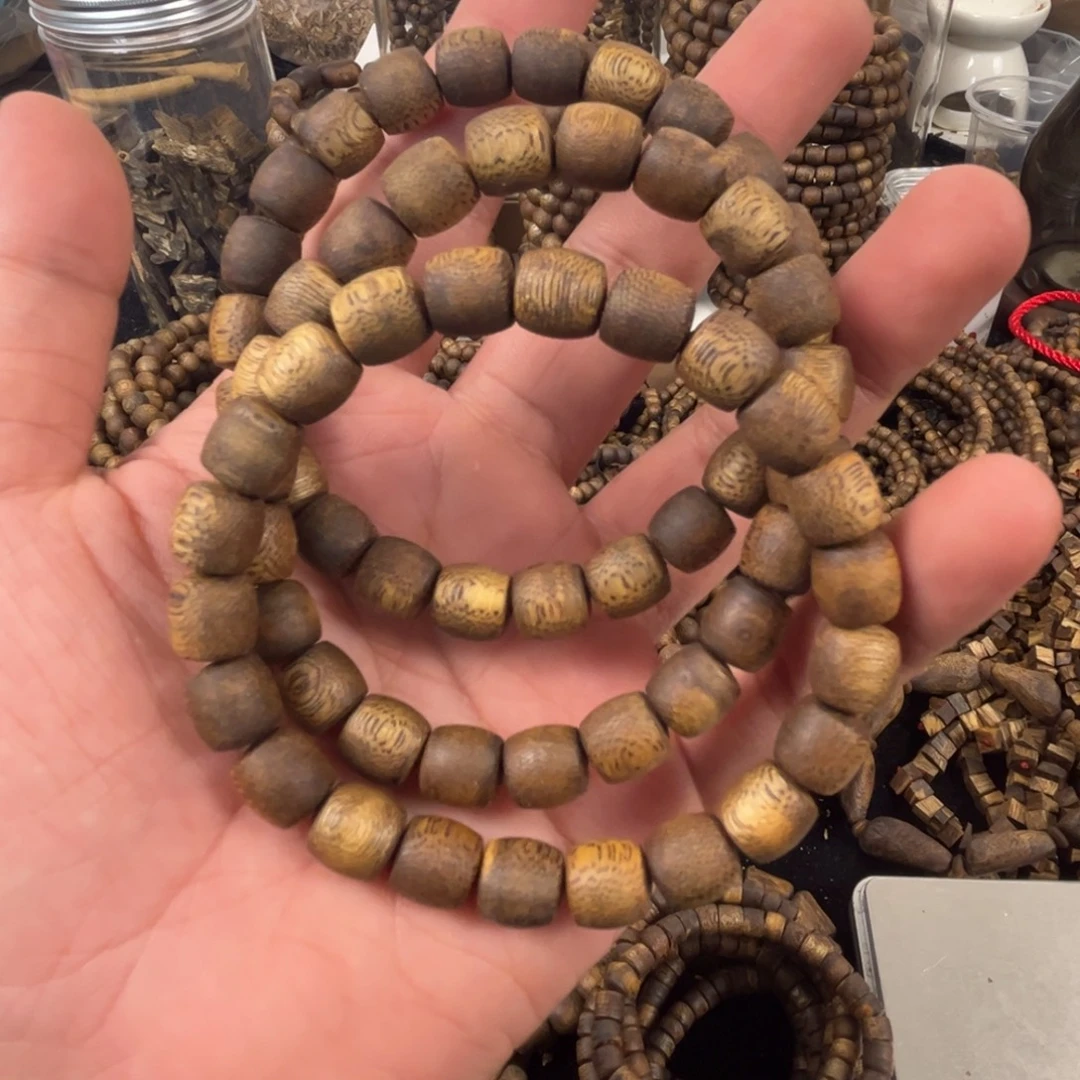 沉香沉香碎屑卡09mm鼓珠单圈 重6克+