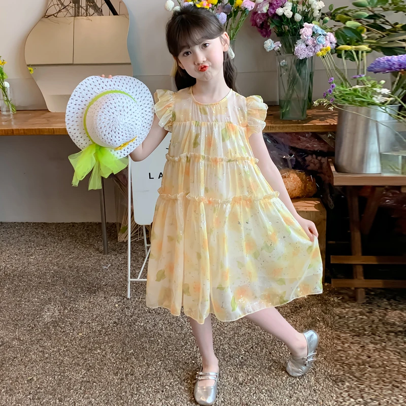 女童韩版连衣裙儿童公主裙夏季新款时尚洋气碎花连衣裙（价格已开）