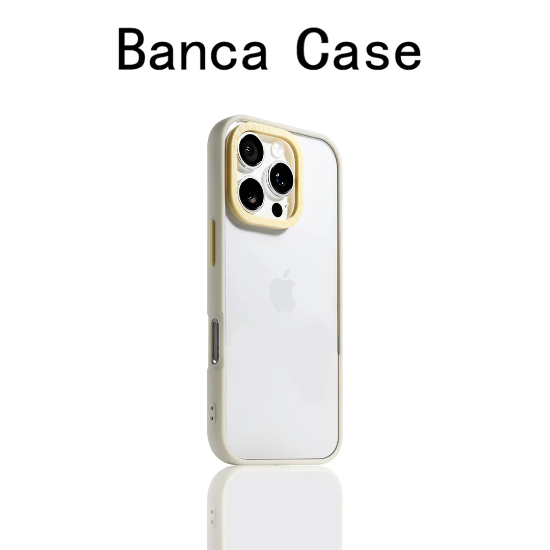 BANCAins简约透明适用iPhone16/15promax撞色亚克力手机壳14/13套