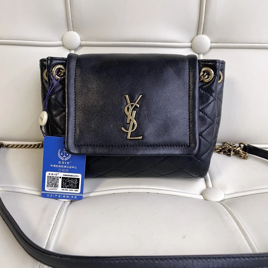 95新 YSL/圣罗兰 120414 ysl洛丽塔黑色链条斜挎包