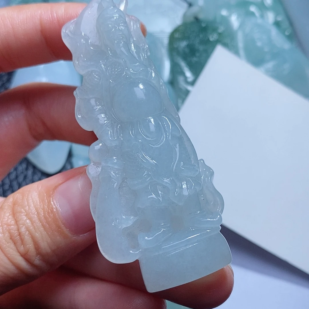 定制翡翠未镶嵌毛货付款后确认抛光