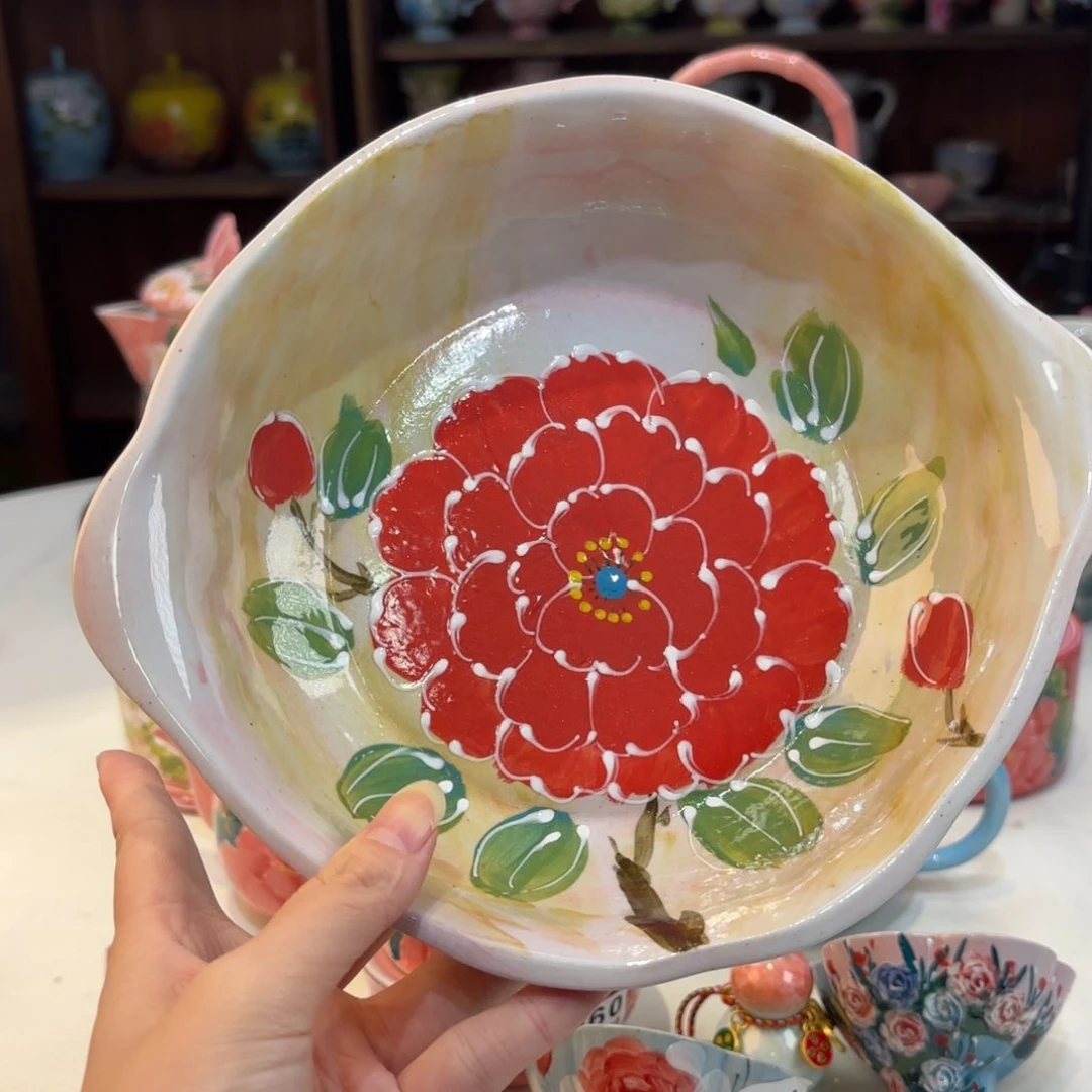 景德镇手绘高温釉下彩陶瓷茶具