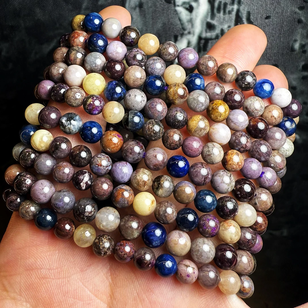 【皇后甄选】C011102 辰砂DIY老油紫圆珠手串-多样性发其一