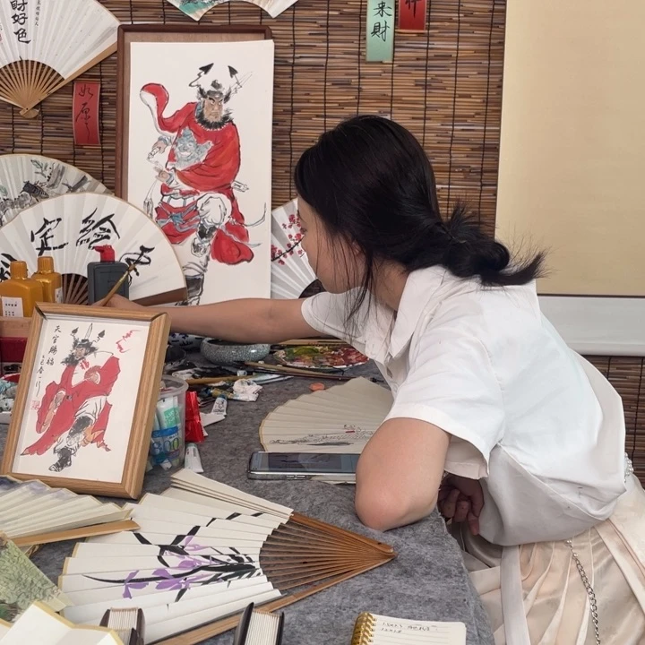 书法随***军李老师9518扇面