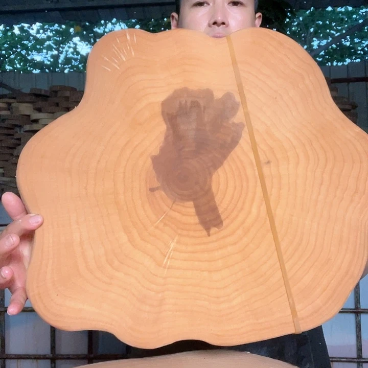 木A银杏木菜板原木整切