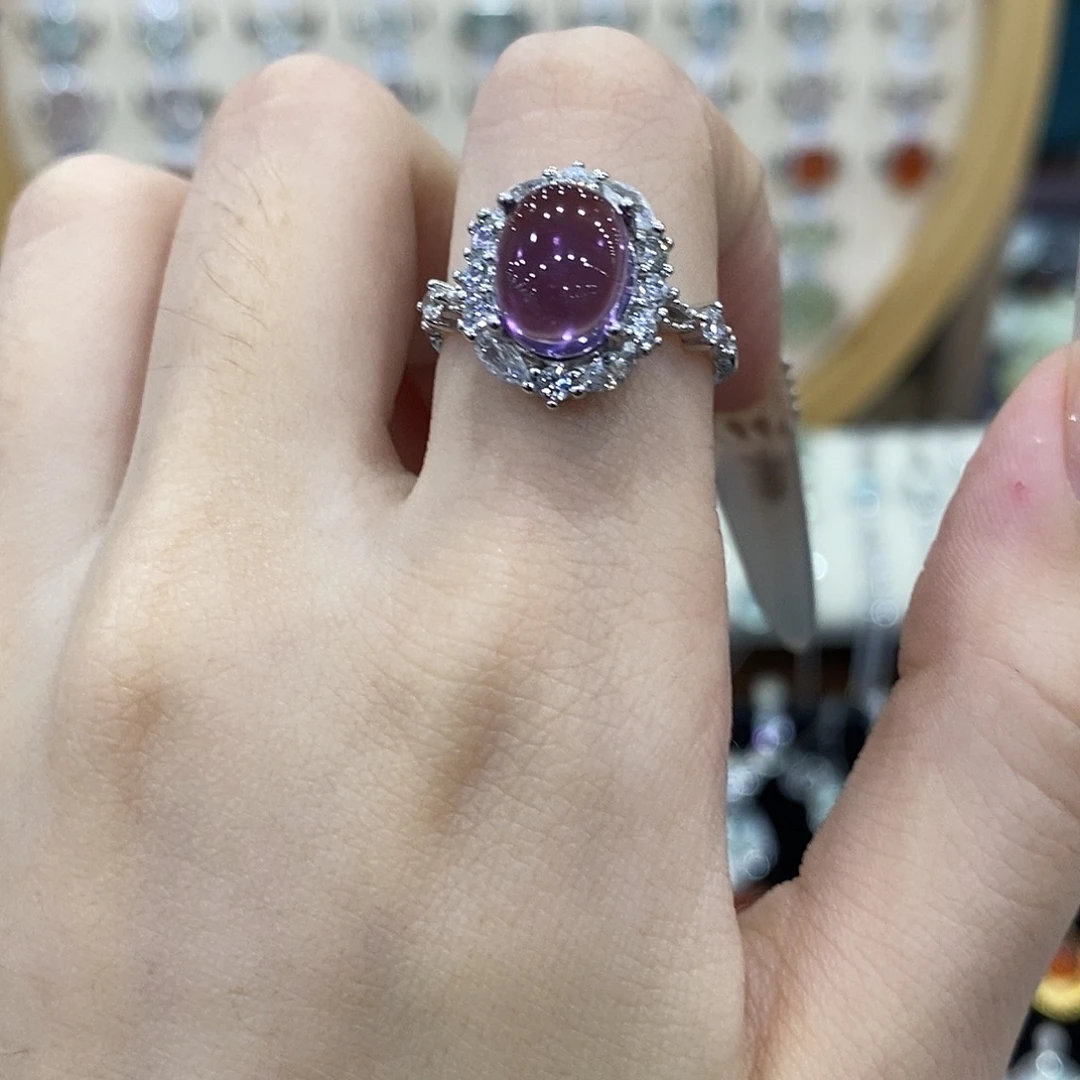 戒指紫晶银S925镶嵌