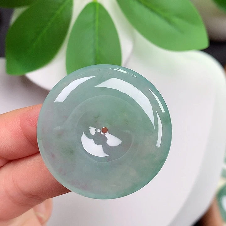翡翠未镶嵌颈饰平安扣 35.8x6.0mm