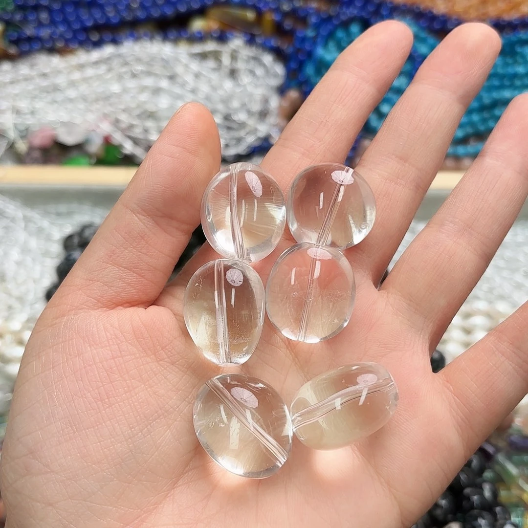 玛瑙/玉髓未镶嵌珠宝半成品20×24白水晶土豆随行一颗